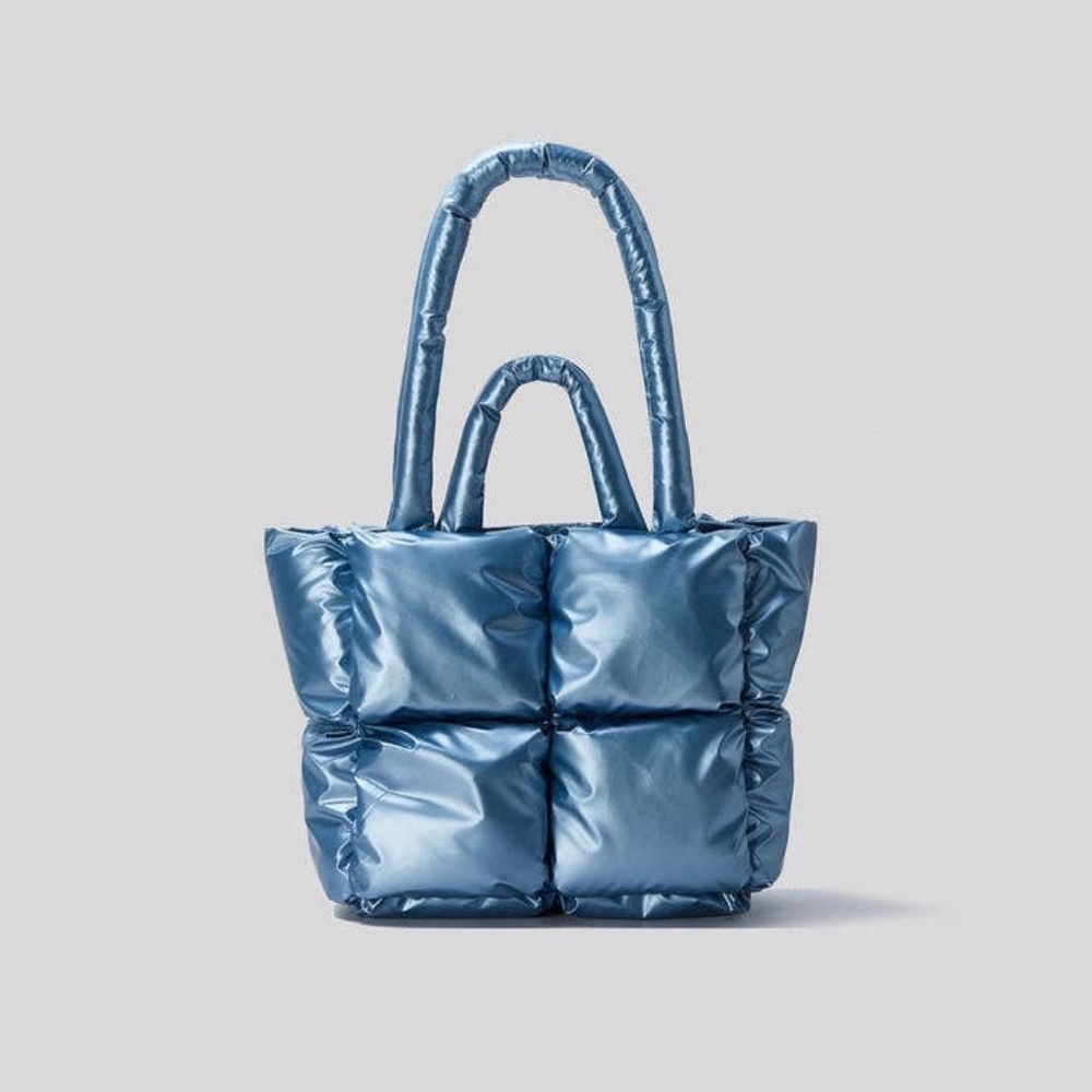 Blue Puffer Tote